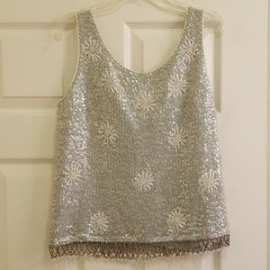 Vintage pale blue-green flapper top